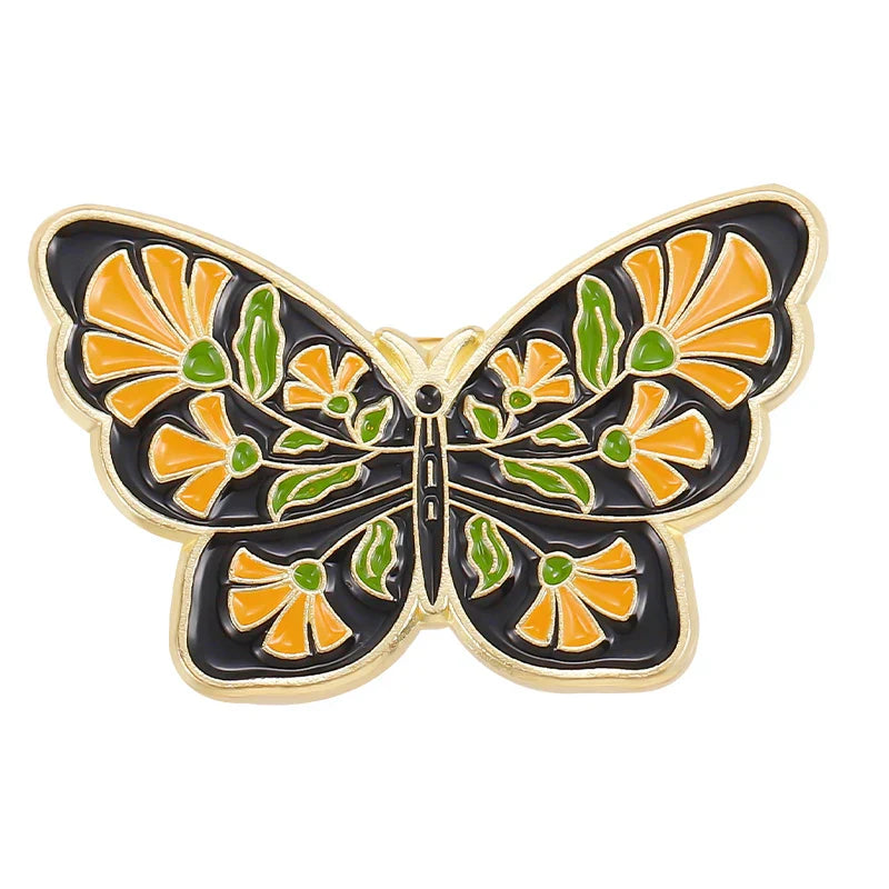 Butterfly Moth Enamel Pin Brooch Gothic Witch Jewelry Lapel Gift