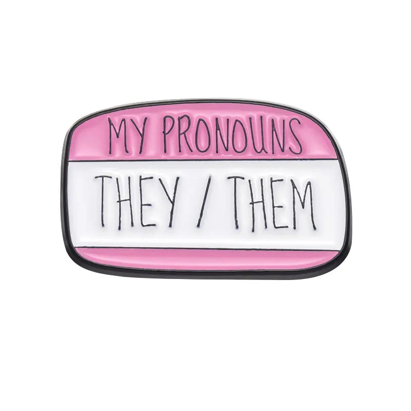 Pronouns Enamel Pins Badge They Them He She Brooch Accessories Wholesale