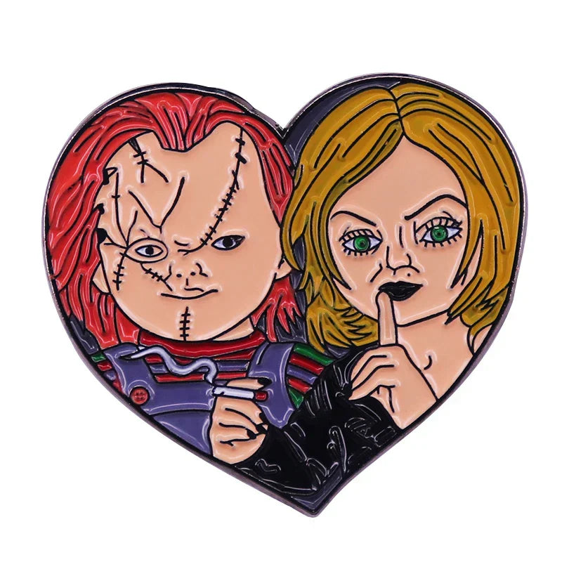 Child's Play Chucky Enamel Pin Evil Doll Brooch Halloween Decor