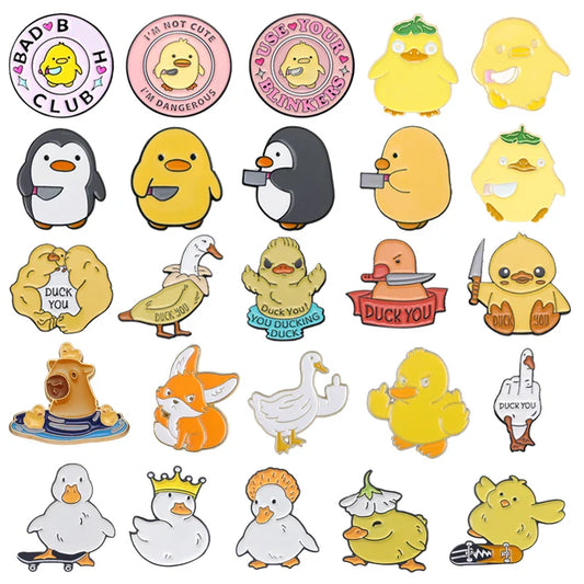 Cute Chick Knife Enamel Brooch Pin Fashion Lapel Backpack Jewelry Gift