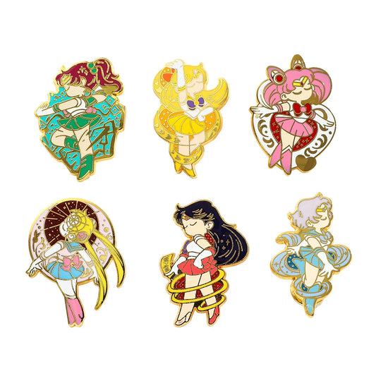 6pcs Anime Enamel Pins Tsukino Usagi Brooch Set Jewelry Gift