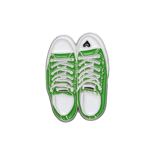 Green Canvas Shoe Enamel Pin Brooch Badge Lapel Sweater Gift Accessories Jewelry