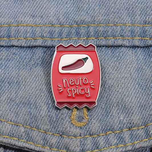 Mental Health Awareness Enamel Pin Neuro Spicy Brooch Lapel Badge Custom Backpack Clothes Jewelry Gift