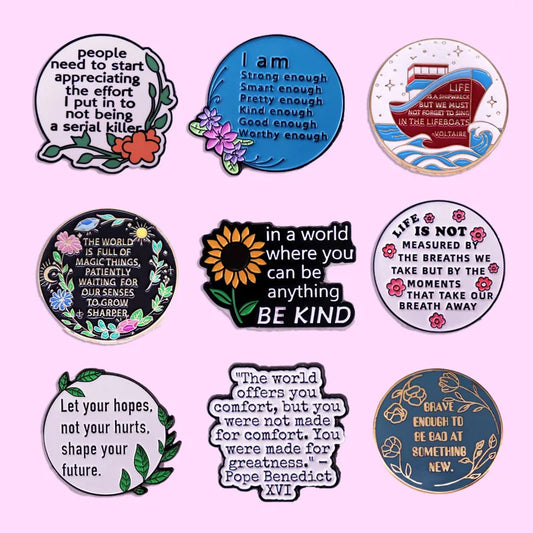 Funny Quote Lapel Pins Inspirational Brooches Unique Jewelry Gifts Accessories