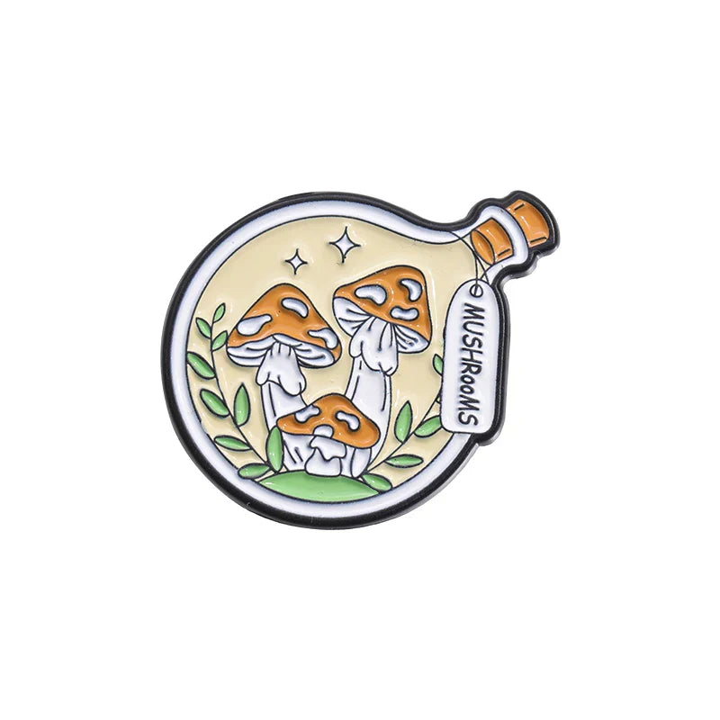 Cartoon Mushroom Enamel Pin Brooch Lapel Backpack Badge Jewelry Gift