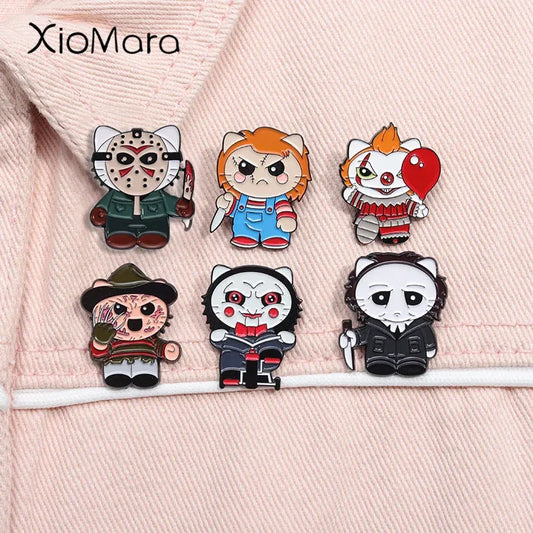 Horror Clown Enamel Pins Halloween Joker Brooch Lapel Badge Gift