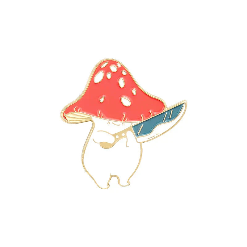 Cartoon Mushroom Enamel Pin Cute Plant Brooch Anime Lapel Badge Gift Wholesale