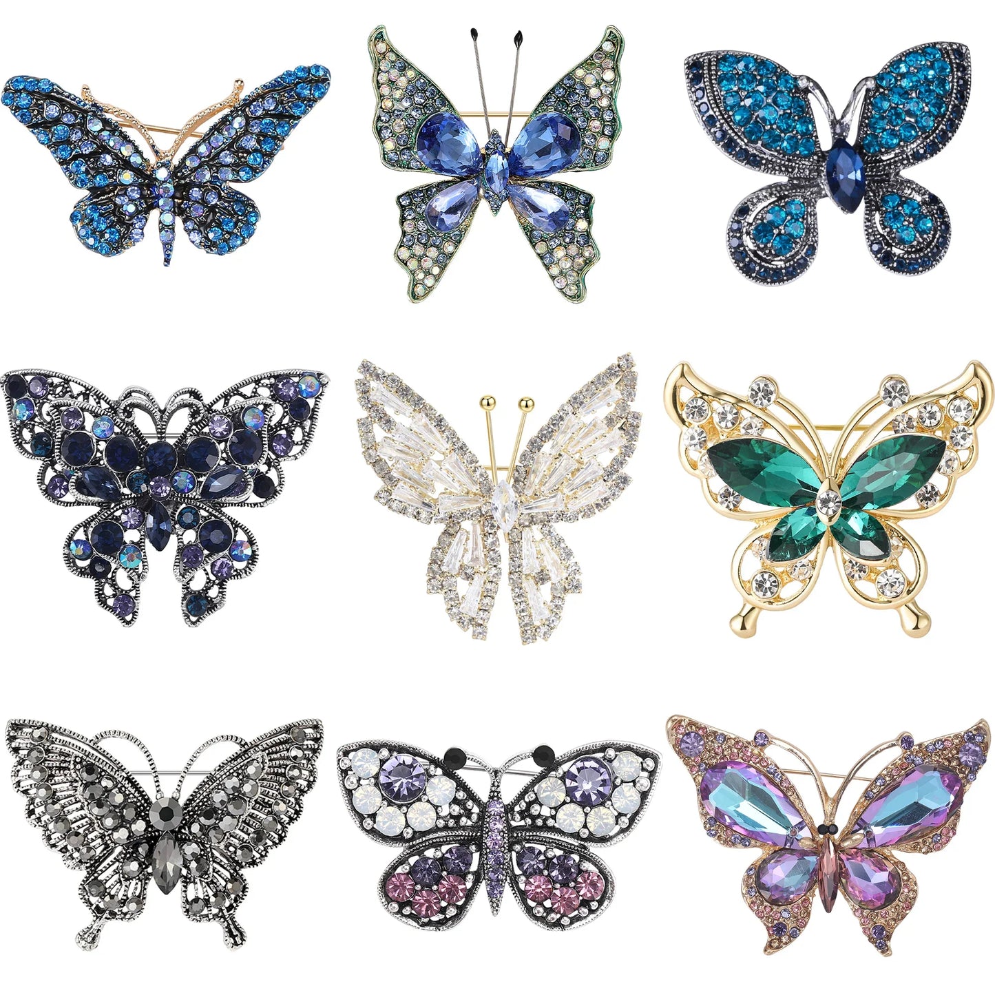 Rhinestone Butterfly Brooch Pin Jewelry Accessories