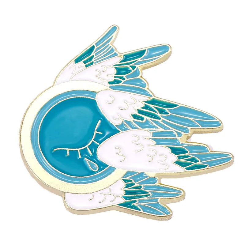Angel Wings Enamel Pin Seraphim Lapel Brooch Cartoon Animal Badge Gift