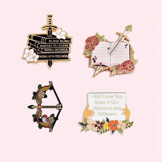 Fashion Novel Lover Brooch Pin for Women's Coat or Backpack