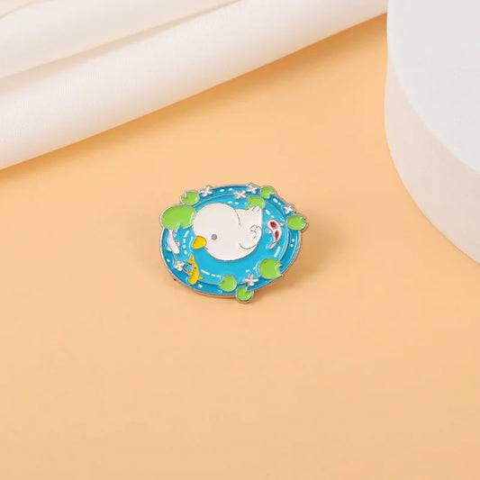 Duck Bunny Enamel Lapel Pins Cartoon Animal Brooches