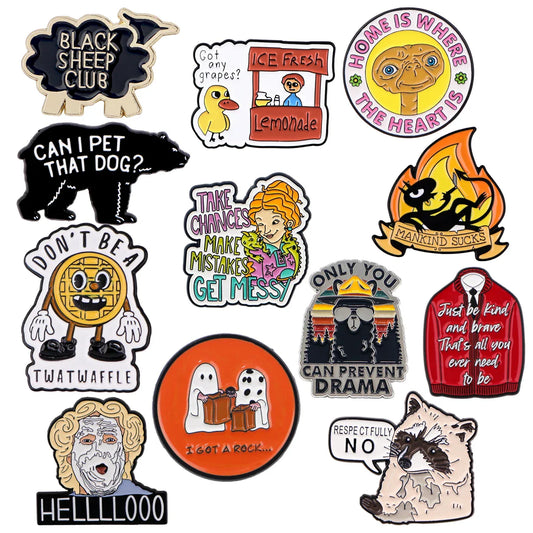 Cartoon Enamel Pin Brooches for Women - Lapel Pins, Backpack Accessories, Fashion Jewelry Gifts