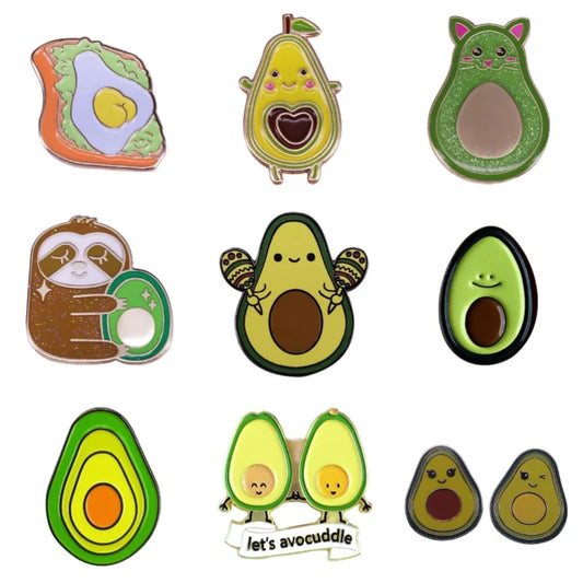 Enamel Avocado Cat Sloth Pins Brooches Gift Wholesale