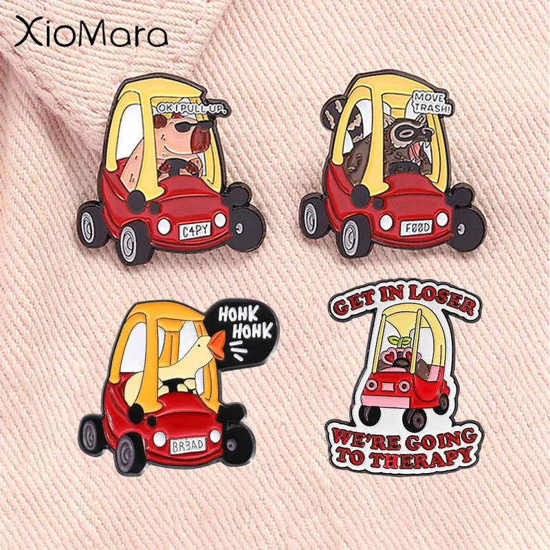 Capybara Enamel Pins Cartoon Goose Raccoon Brooches Lapel Badge Jewelry Gifts