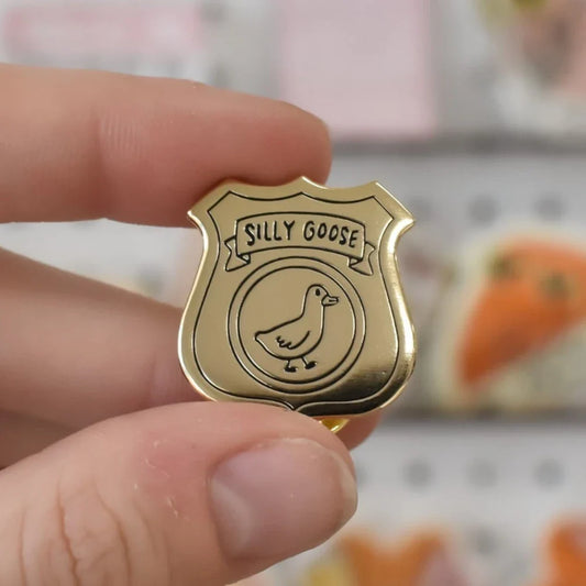 Silly Goose Enamel Pin Funny Animal Brooch Jewelry Gift