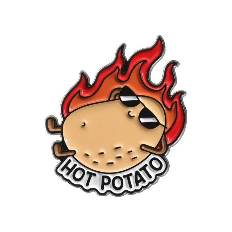 HOT POTATO Enamel Pins Funny Vegetable Brooches Backpack Lapel Badges Jewelry Gift
