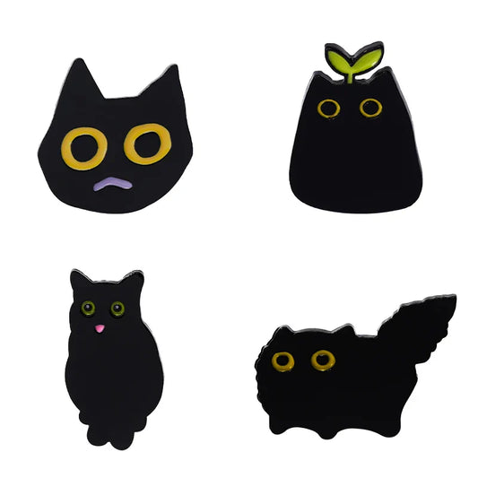 Black Cat Enamel Pin Brooch Jewelry Lapel Accessories Gifts