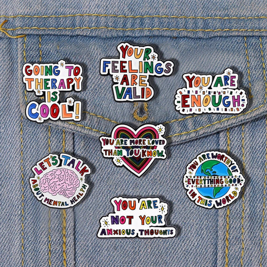 Feelings Are Valid Enamel Pin Mental Health Brooch Trendy Lapel Jewelry Gift