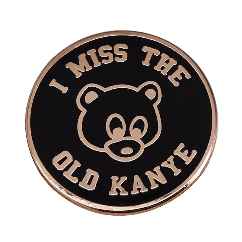 Kanye Song Brooch Music Bear Metal Badge Enamel Pin