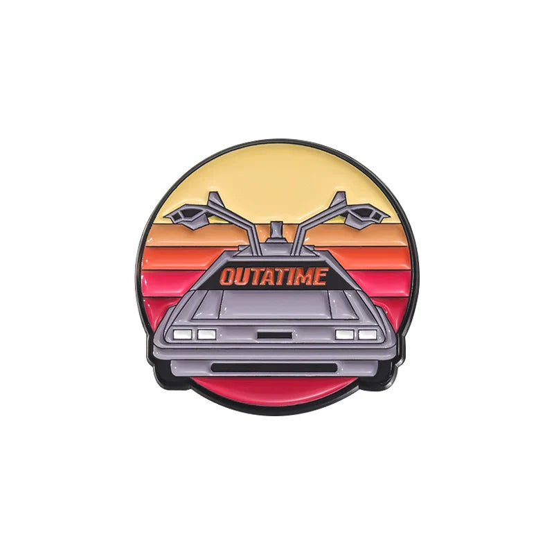 Back to the Future DeLorean Outatime License Plate Enamel Pin