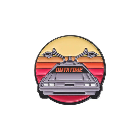 Back to the Future DeLorean Outatime License Plate Enamel Pin