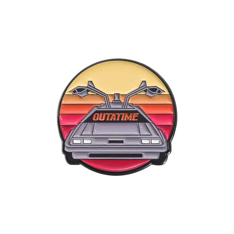 Sci-Fi Movie Enamel Pins Cool Car Brooches Lapel Badges Cartoon Jewelry Gift