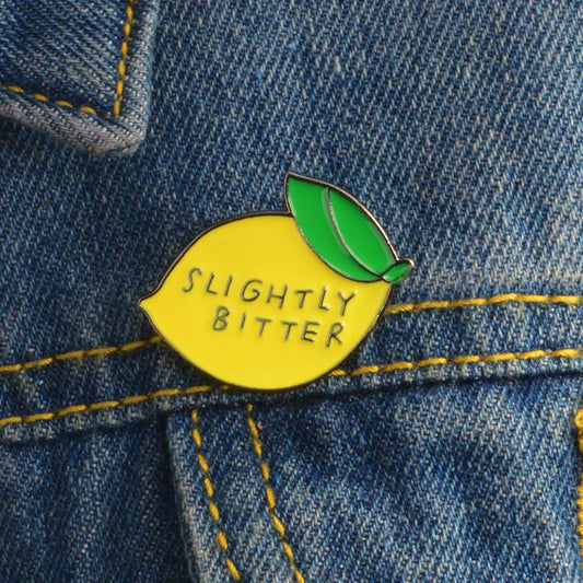 Cute Lemon Yellow Enamel Lapel Pin Badge Jewelry