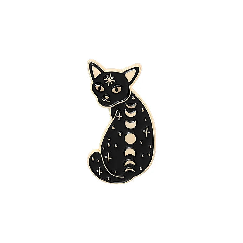 Cat Moon Enamel Pins Ice Cream Coffee Planet Wizard Glasses Magic Book Brooch Badge Jewelry