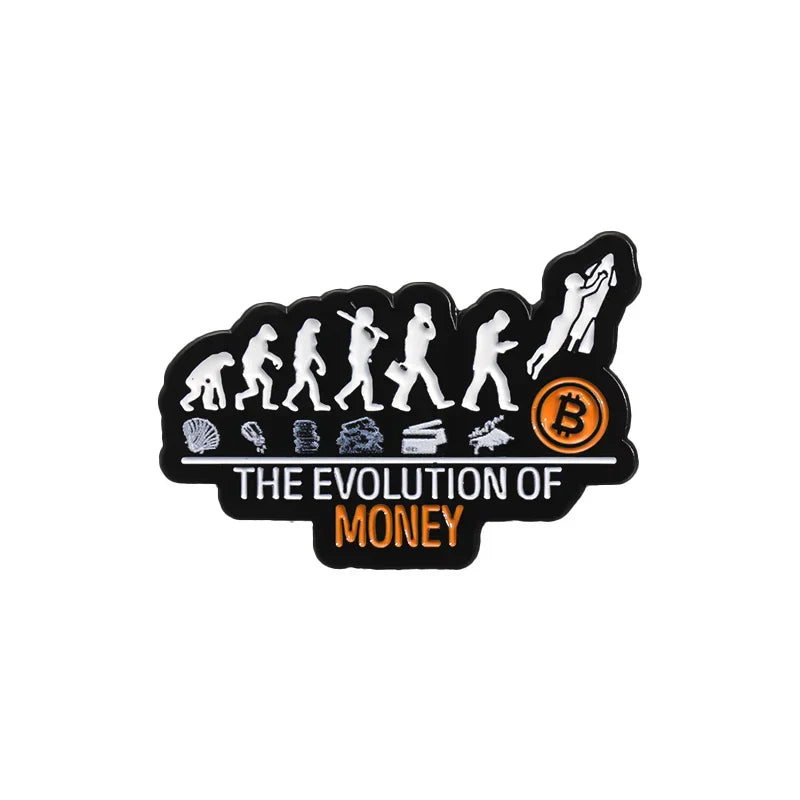 Plan B Crypto Enamel Pins - Evolution of Money Brooches Lapel Badge Jewelry Gifts