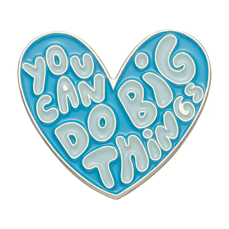 Strong & Happy Brooch Badge - Fashion Jewelry Gift for Women & Kids