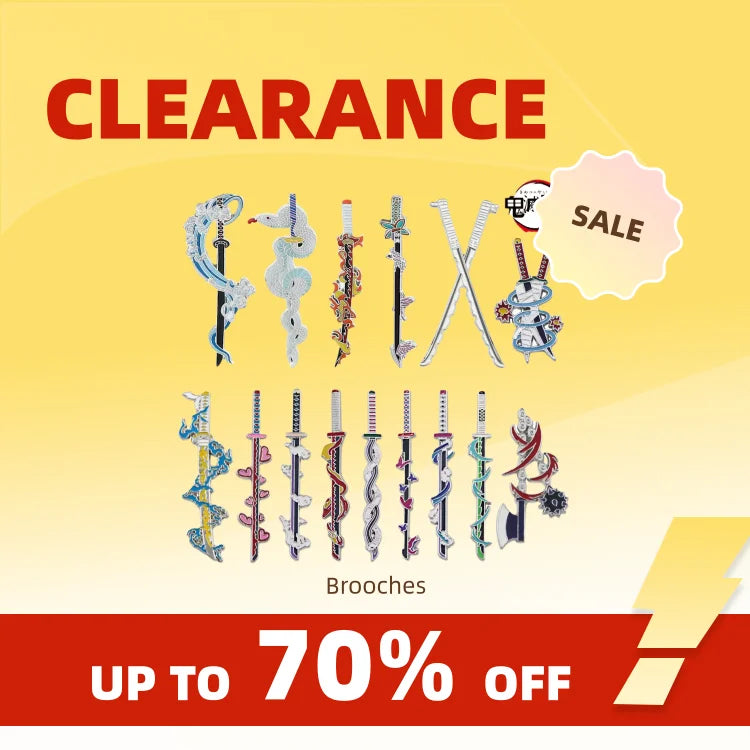 Demon Slayer Sword Brooch Pins Cosplay Jewelry