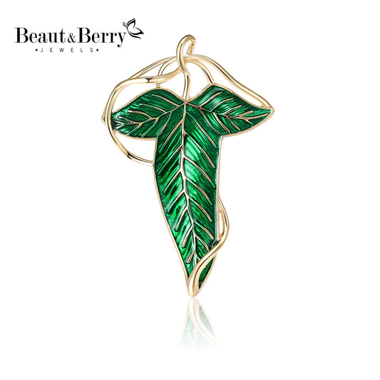 Vintage Enamel Leaf Brooches - Botanical Pins, 5 Colors, Unisex Accessories