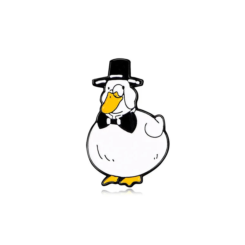 Goose Knife Enamel Pin Duck Brooch Cute Lapel Jewelry Gift