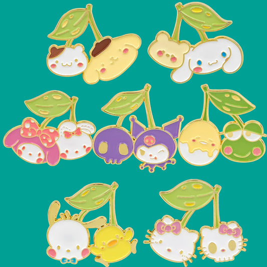 Cherry Cartoon Enamel Pins Brooches Jewelry Accessories Gifts