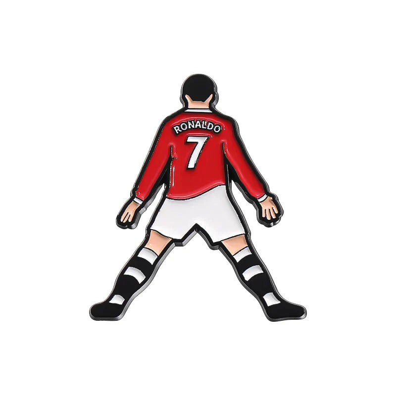Football Star Enamel Pin Custom Jersey Number 7 Lapel Badge Gift for Fans