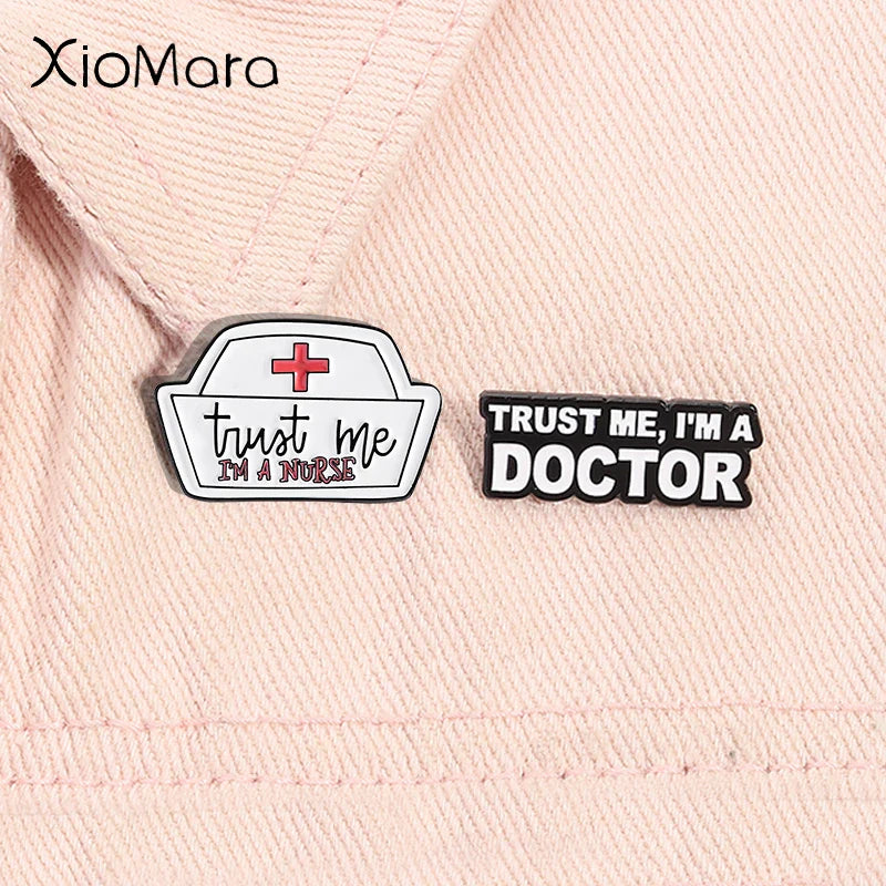 Trust Me I'm A Doctor Enamel Pin Medical Brooch Nurse Lapel Badge Gift