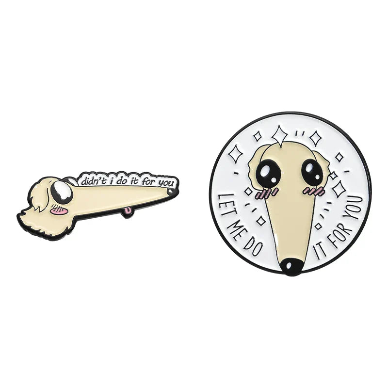 Proboscis Dog Enamel Pins Brooch Lapel Badges Cartoon Pet Jewelry Gift