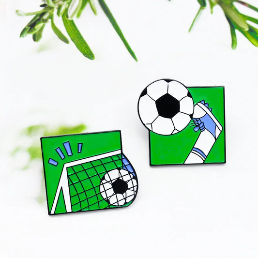 Carton Football Enamel Pins Animal Brooches Kids Lapel Pin Badges Gift
