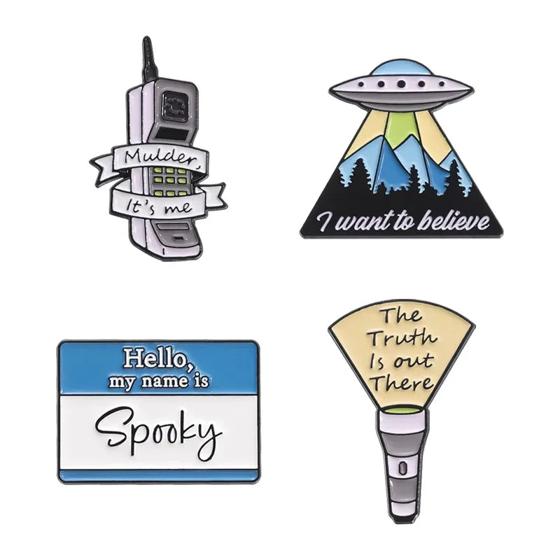 Alien UFO Enamel Pin Funny Jewelry Gift