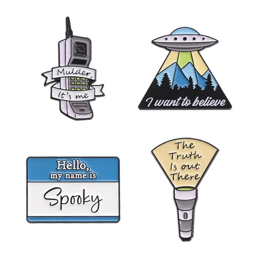 Alien UFO Enamel Pin Funny Jewelry Gift