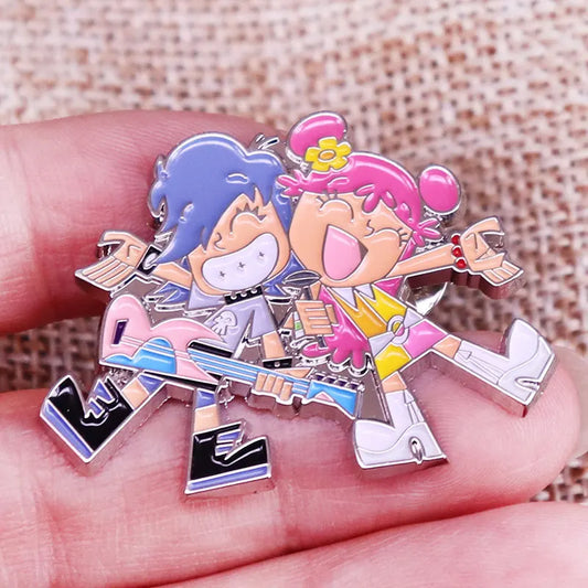 Guitar Cartoon Character Enamel Pin Brooch
