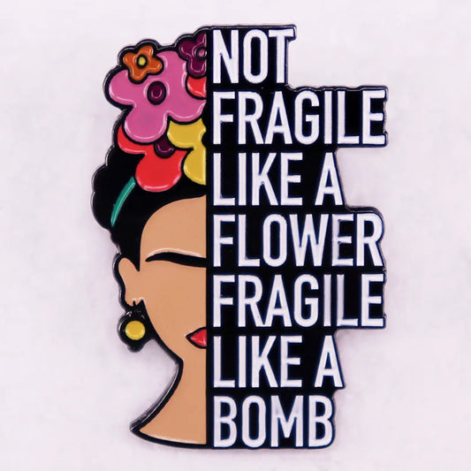 Creative English Letter Brooch NOT FRAGILE LIKE A FLOWER LIKE A BOMB Badge Trendy Clothing Bag Brooch