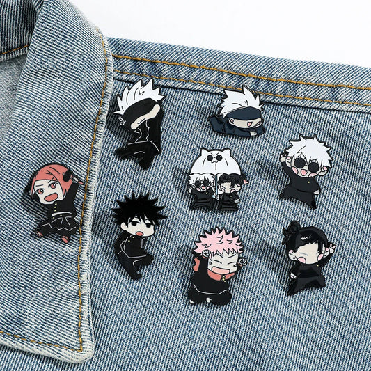 Cartoon Character Brooch Set: Enamel Pin Badge for Backpack & Clothing