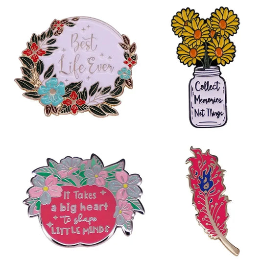 Magic Feather Mushroom Enamel Pins Brooch Lapel Badge Decoration