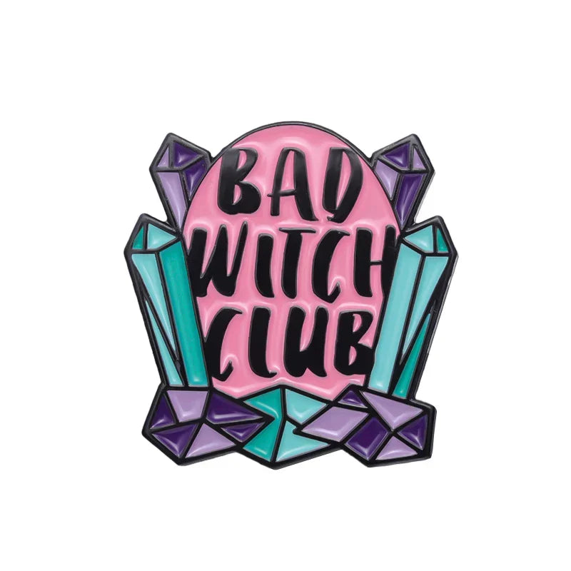 Lunar Witch Enamel Pin Moon Phase Bad Witch Club Brooch Jewelry