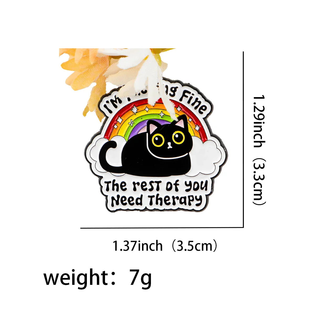 Therapy Enamel Cat Lapel Pin Badge Brooch Jewelry Gift
