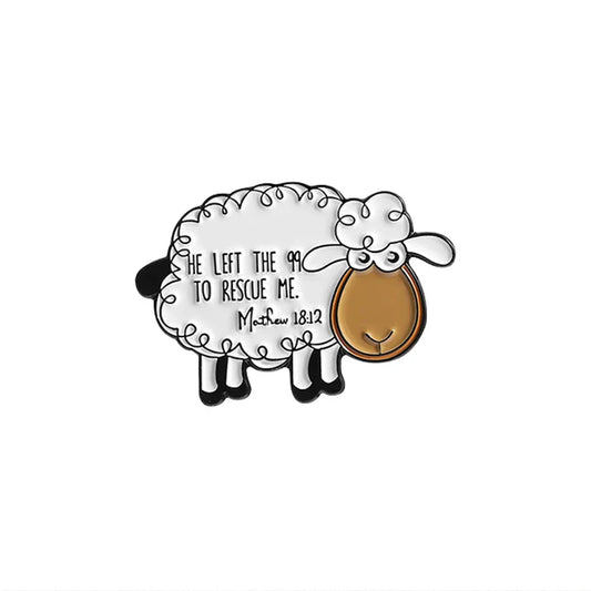 He Left The 99 Sheep Enamel Pin Brooch Lapel Badge Jewelry Gift