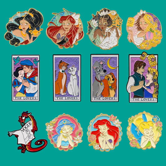 Princess Cartoon Enamel Pins Brooches for Clothing Backpack Lapel Badges Jewelry Gifts