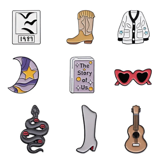 Creative Guitar Enamel Pins Cartoon Brooches Lapel Badge Jewelry Decor Shirt Sweater Ornaments