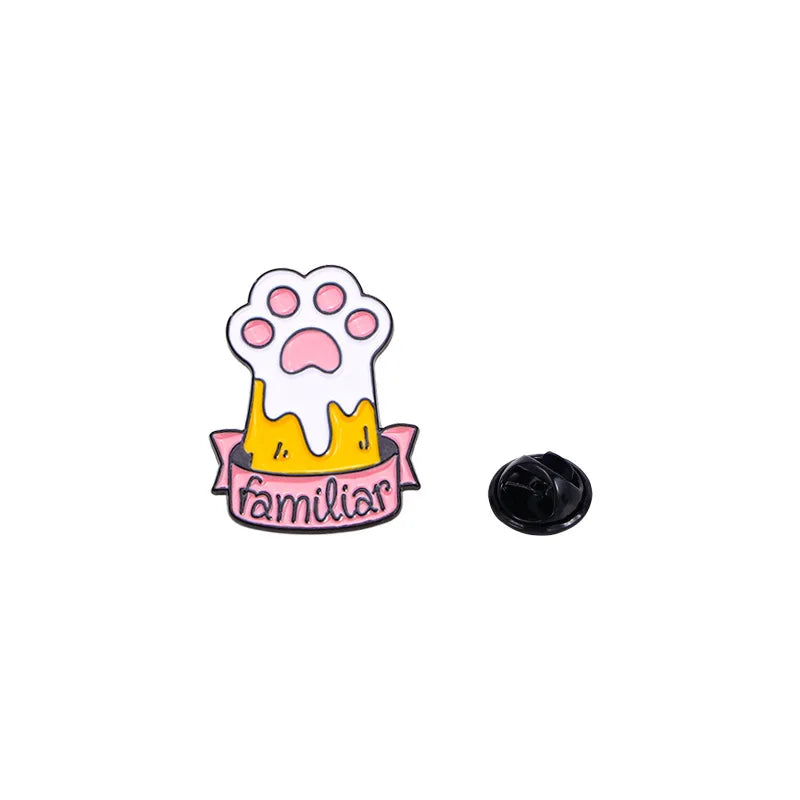 Cartoon Pink Heart Cat Enamel Pins Penguin Rabbit Fox Brooch Cute Lapel Jewelry Gifts